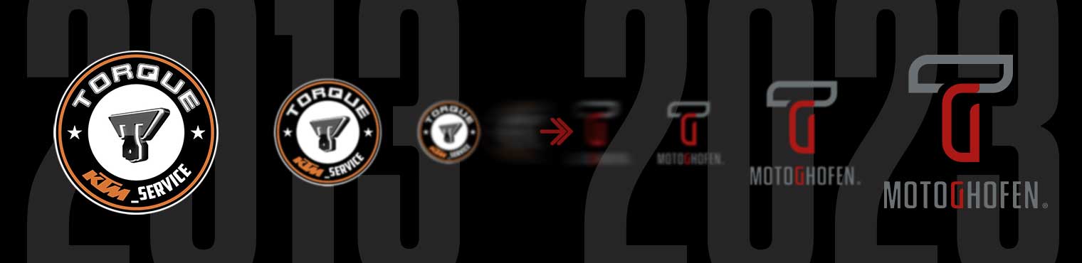 MOTOGHOFEN Imagen contiene imagen del antiguo logo de TORQUE Motorcycle transformándose en MOTOGHOFEN.
