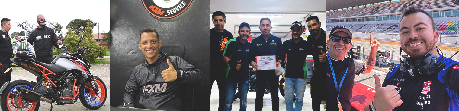 MOTOGHOFEN Imagen contiene múltiples fotografías de personas junto a Carlos Carvajal, el fundador de MOTOGHOFEN.